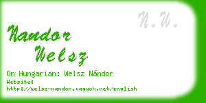 nandor welsz business card